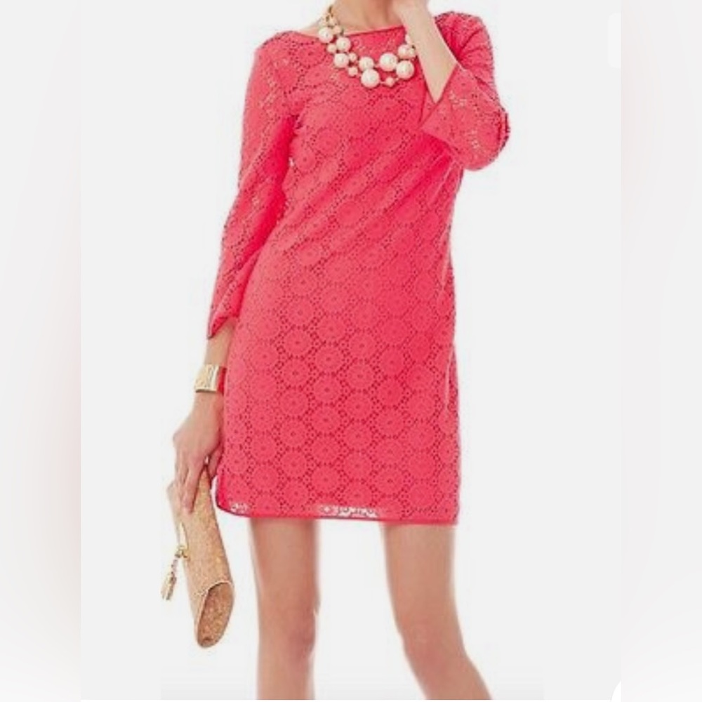 Lilly Pulitzer Topanga Tunic Dress Breakers Lace, Island Coral